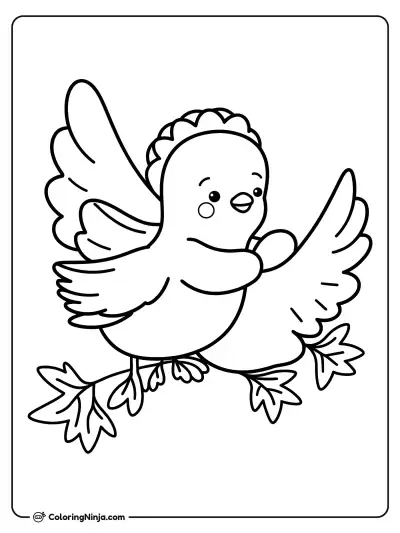 Pajarito alegre dando un abrazo