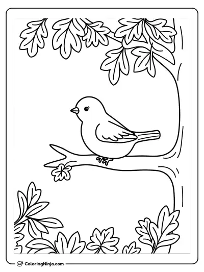 Pajarito descansando en un árbol