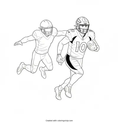 Bo Nix Scrambling Out Coloring Page