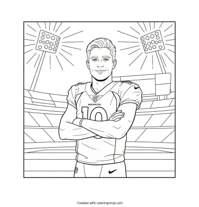 Bo Nix Ready for Kickoff Coloring Page