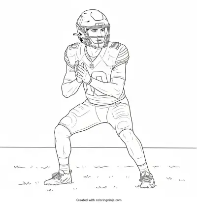 Bo Nix Calling the Play Coloring Page