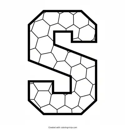 Soccer Ball Letter S Coloring Page