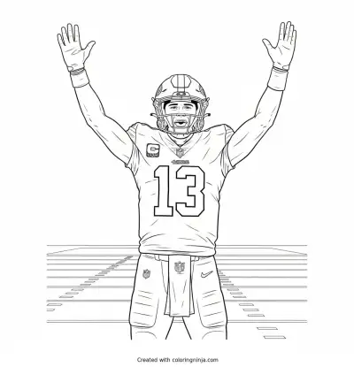 Brock Purdy Touchdown Celebration Coloring Page