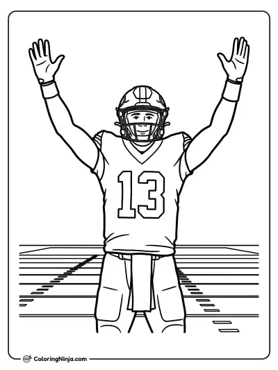 Brock Purdy Touchdown Celebration Coloring Page