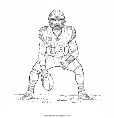 Brock Purdy Calling the Play Coloring Page