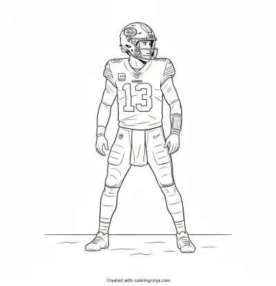 Brock Purdy in the Pocket Coloring Page
