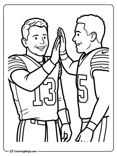 Brock Purdy Sideline High Five Coloring Page