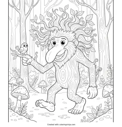 Brr Brr Patapim in the Forest Coloring Page