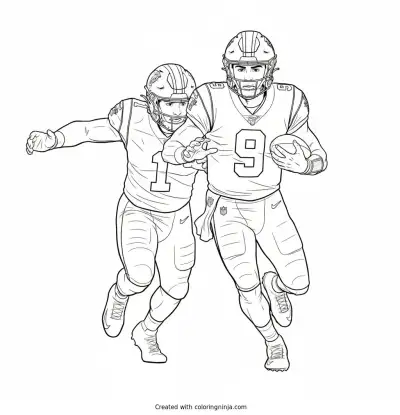 Bryce Young Scrambling Away Coloring Page