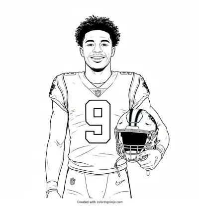 Bryce Young Sideline Portrait Coloring Page