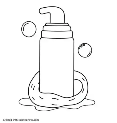 A coloring page of Bubble skincare bounce back