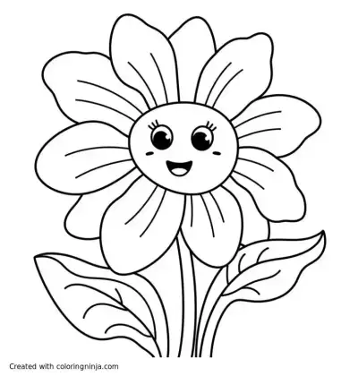 A coloring page of busy flower drawing to keep children busy with number guidlines for colour
