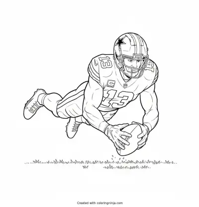Caleb Downs Diving Interception Catch Coloring Page