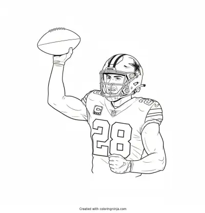 Caleb Downs Heroic Interception Pose Coloring Page