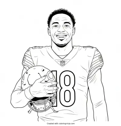 Caleb Williams Sideline Portrait Coloring Page