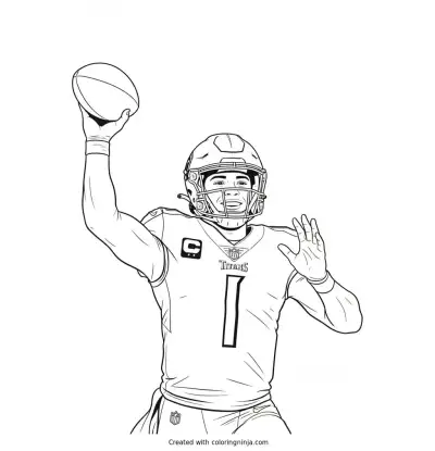 Cam Ward Throws Deep Coloring Page