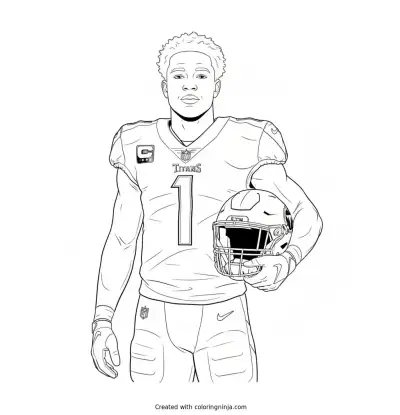 Cam Ward Sideline Portrait Coloring Page