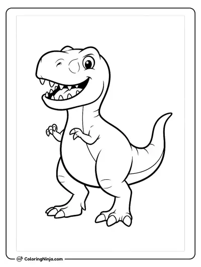 Ten Pages Of Friendly Dinosaurs Coloring Page