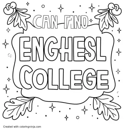 A coloring page of can you make a back to college coloring pages that is for a English college and for 16-19 year olds