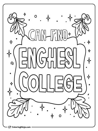 English College Campus Life Coloring Page