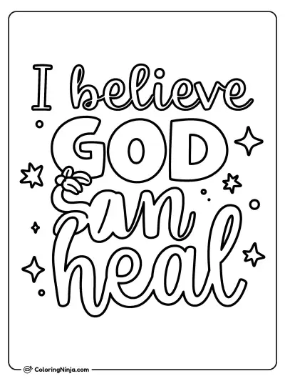 I Believe God Can Heal Coloring Page