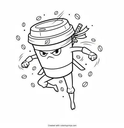 Cappuccino Assassino Ninja Jump Coloring Page