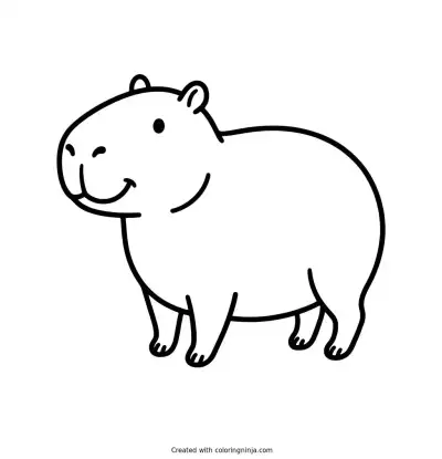 A coloring page of capybara