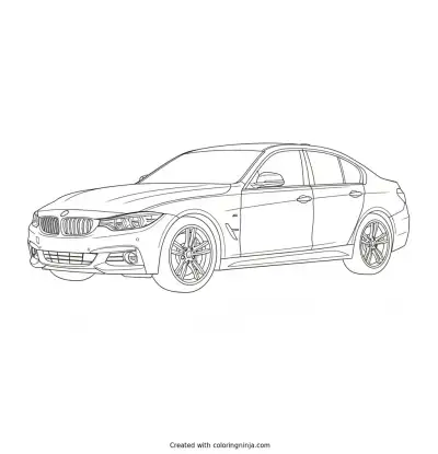 A coloring page of car BMW