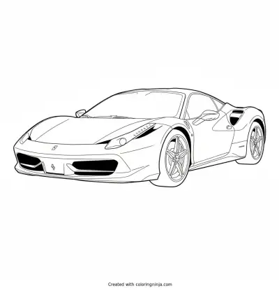 A coloring page of car ferrari
