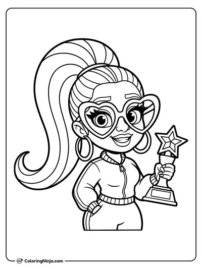Cardi B Cartoon Award Winner Coloring Page
