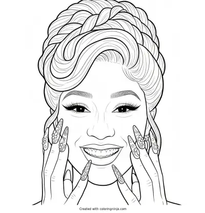 Cardi B Stylish Portrait Coloring Page