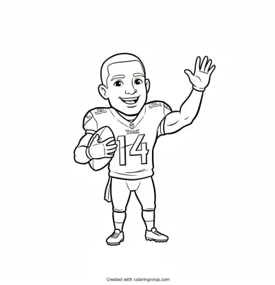 Carnell Tate Friendly Cartoon Wave Coloring Page