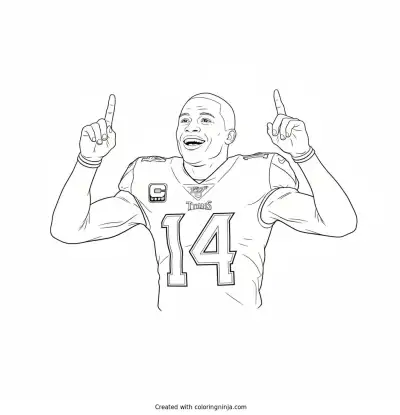 Carnell Tate Touchdown Celebration Coloring Page