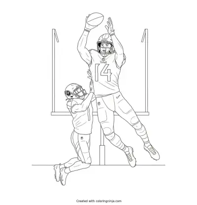 Carnell Tate High Leap Catch Coloring Page