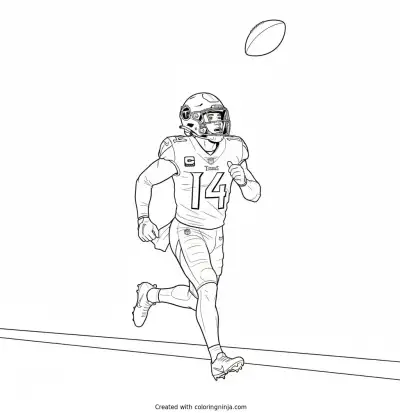 Carnell Tate Deep Route Sprint Coloring Page