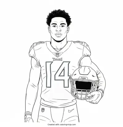 Carnell Tate Player Portrait Coloring Page
