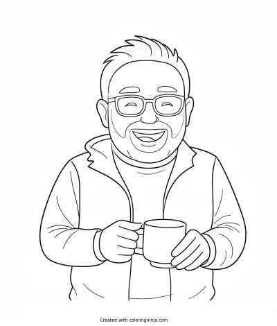 A coloring page of Cartoon Anne Frank in Green Dress