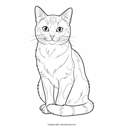 A coloring page of cat