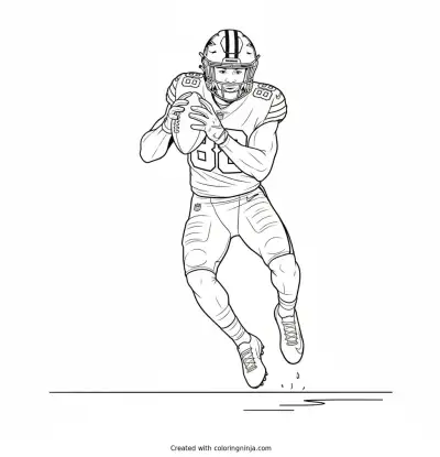 CeeDee Lamb Sideline Toe Tap Coloring Page