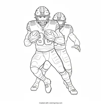 CeeDee Lamb Scrambling Past Defender Coloring Page