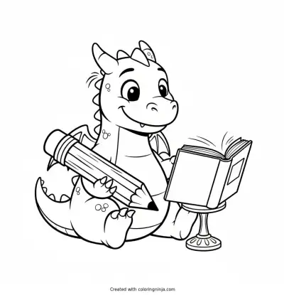 Little Dragon Drawing Flipbooks Coloring Page