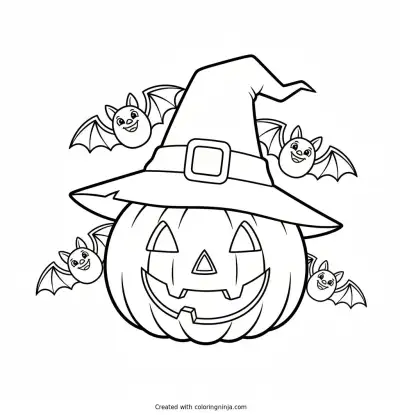 The Happy Jack O Lantern Coloring Page