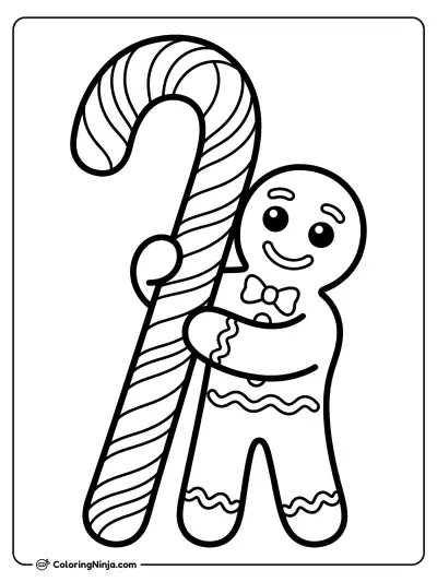 Hombre de Jengibre y Bastón de Caramelo