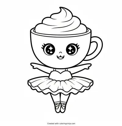 Chibi Ballerina Cappuccina Coloring Page