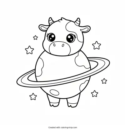 Chibi La Vaca Saturno Saturnita Coloring Page