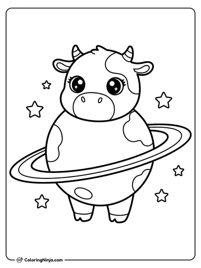 Chibi La Vaca Saturno Saturnita Coloring Page