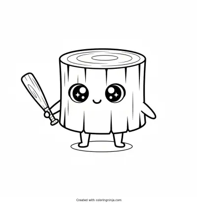 Chibi Tung Tung Tung Sahur Coloring Page