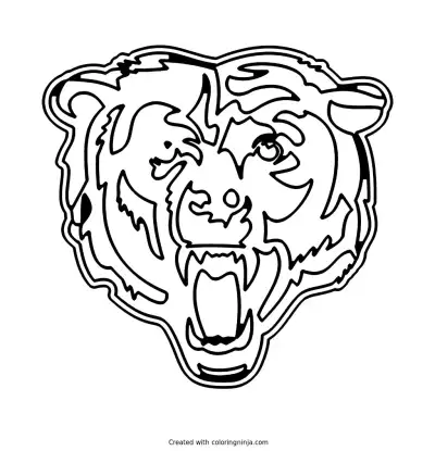 Chicago Bears Bear Head Logo Coloring Page