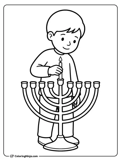 Placing the Helper Candle Coloring Page