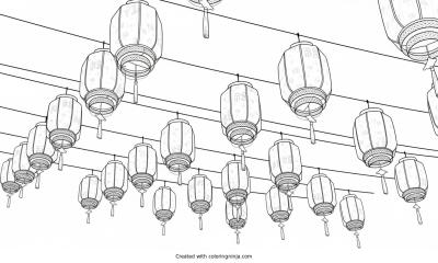 A coloring page of chinese new year